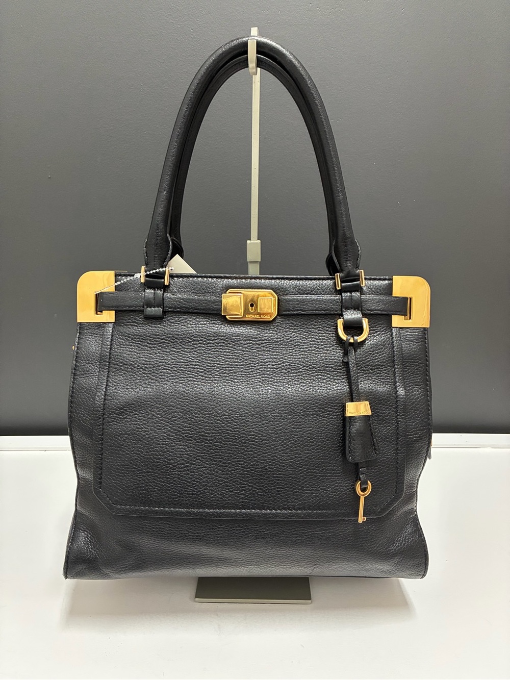 Michael Kors Collection NWT Black Leather Satchel with Gold Accents
